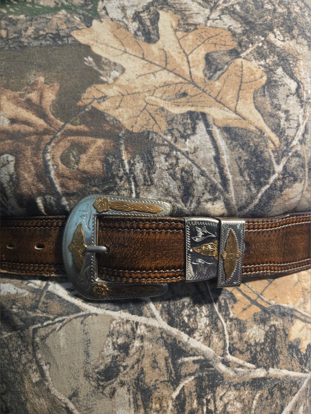 Lyntone-Vintage Cowhide Leather Embossed Lizard Print Western Belt-Size 34 - Picture 3 of 16